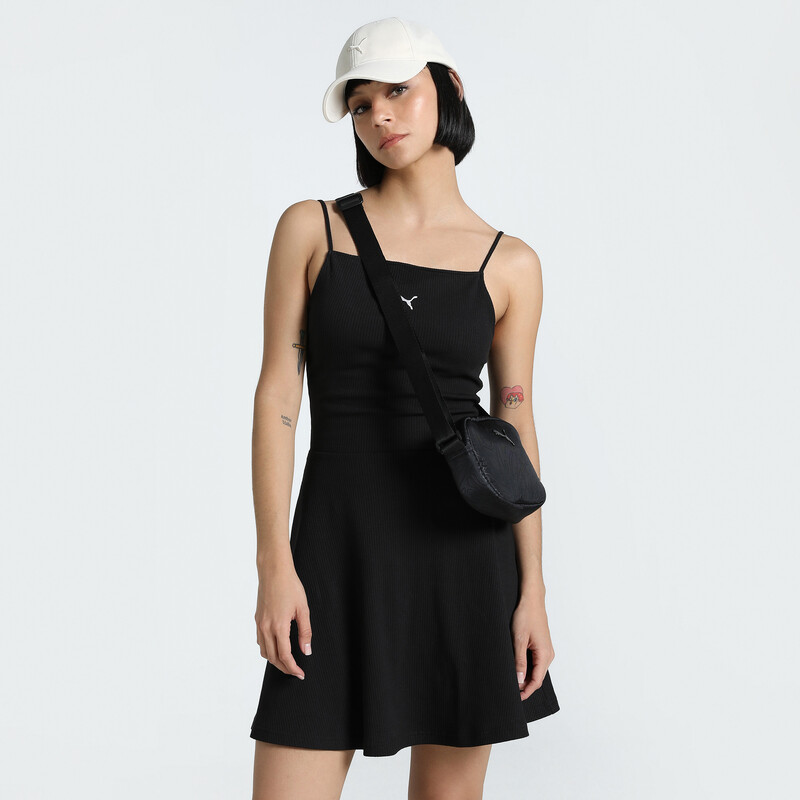 

Women's PUMA WARDROBE Essentials Slim Fit Ribbed Flared Short Dress