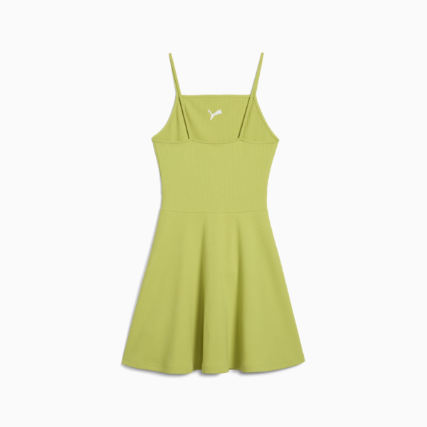 WARDROBE ESS Ribbed Flared Short Dress Women, Sea Kelp, large-MEX