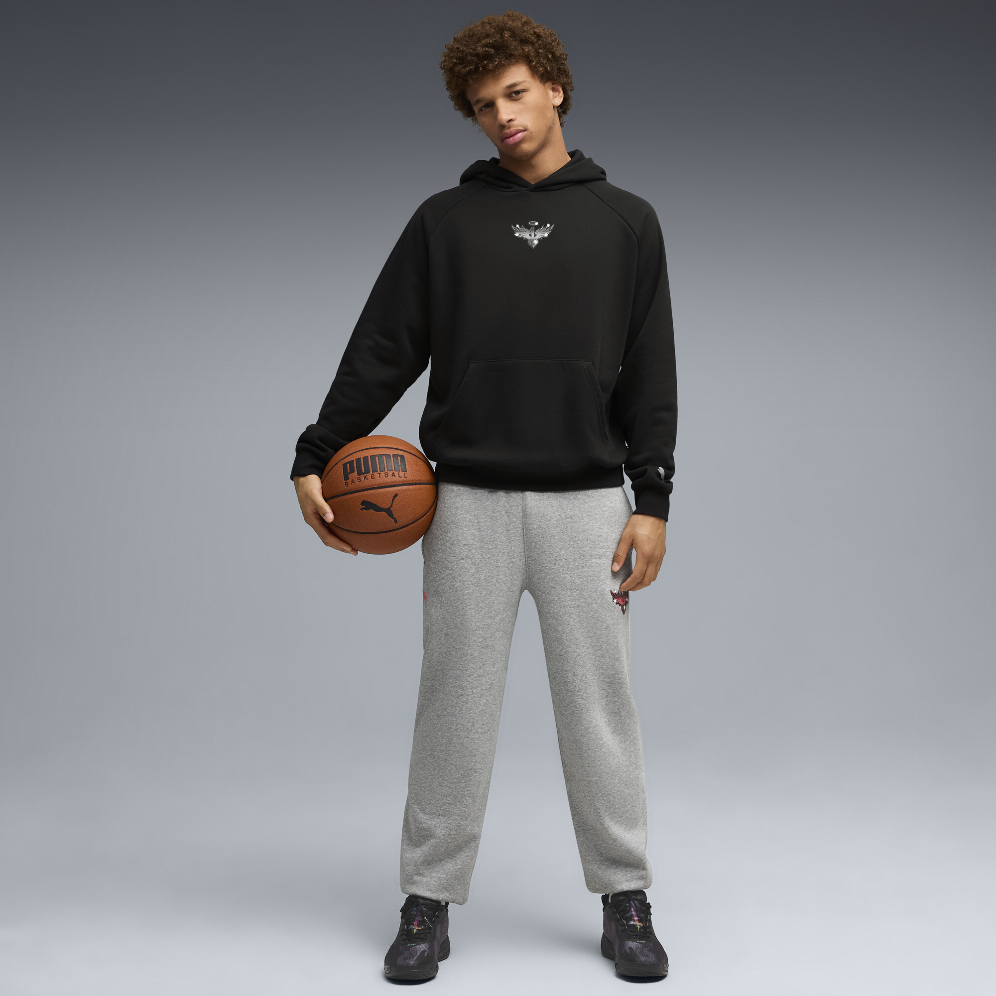 PUMA Melo Alwayz On 1 basketbalhoodie voor Heren, Zwart/Zilver, Maat L thumbnail 4