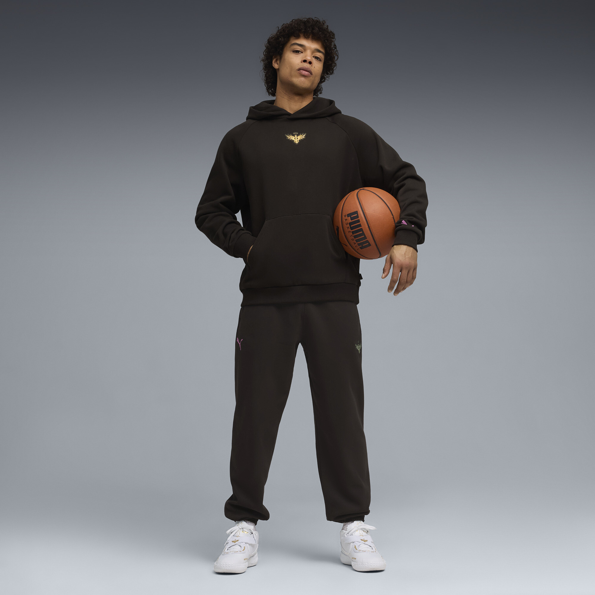 PUMA Melo Alwayz On 1 basketbalhoodie voor Heren, Zwart/Rood, Maat XXL thumbnail 4