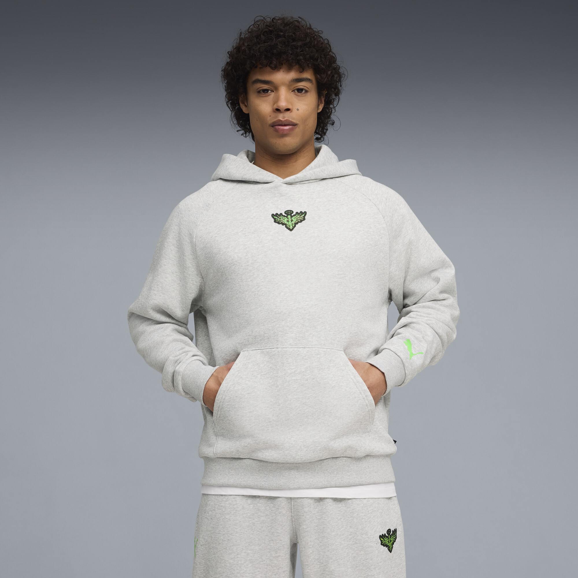 PUMA Melo Alwayz On 1 basketbalhoodie voor Heren, Grijs/Zilver, Maat S