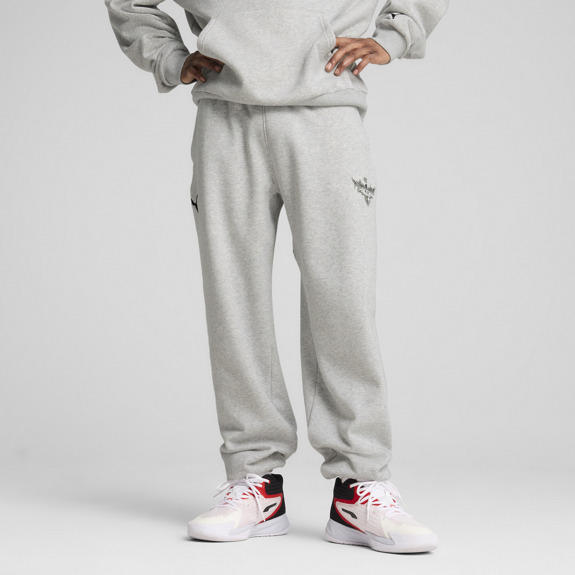 Puma Melo Alwayz On 1 Basketball-Sweatshirt Herren | Mit Plain | Light Gray Heather | Größe: L