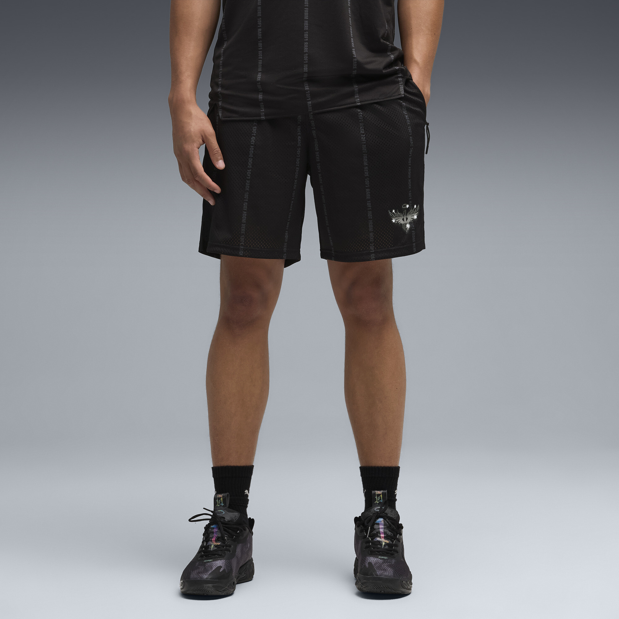 PUMA Melo Alwayz On 1 basketbalshort voor Heren, Zwart/Zilver, Maat L thumbnail 4