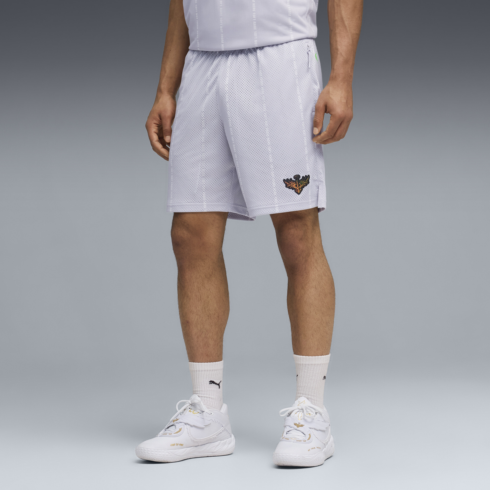 PUMA Melo Alwayz On 1 basketbalshort voor Heren, Zilver, Maat XL thumbnail 4