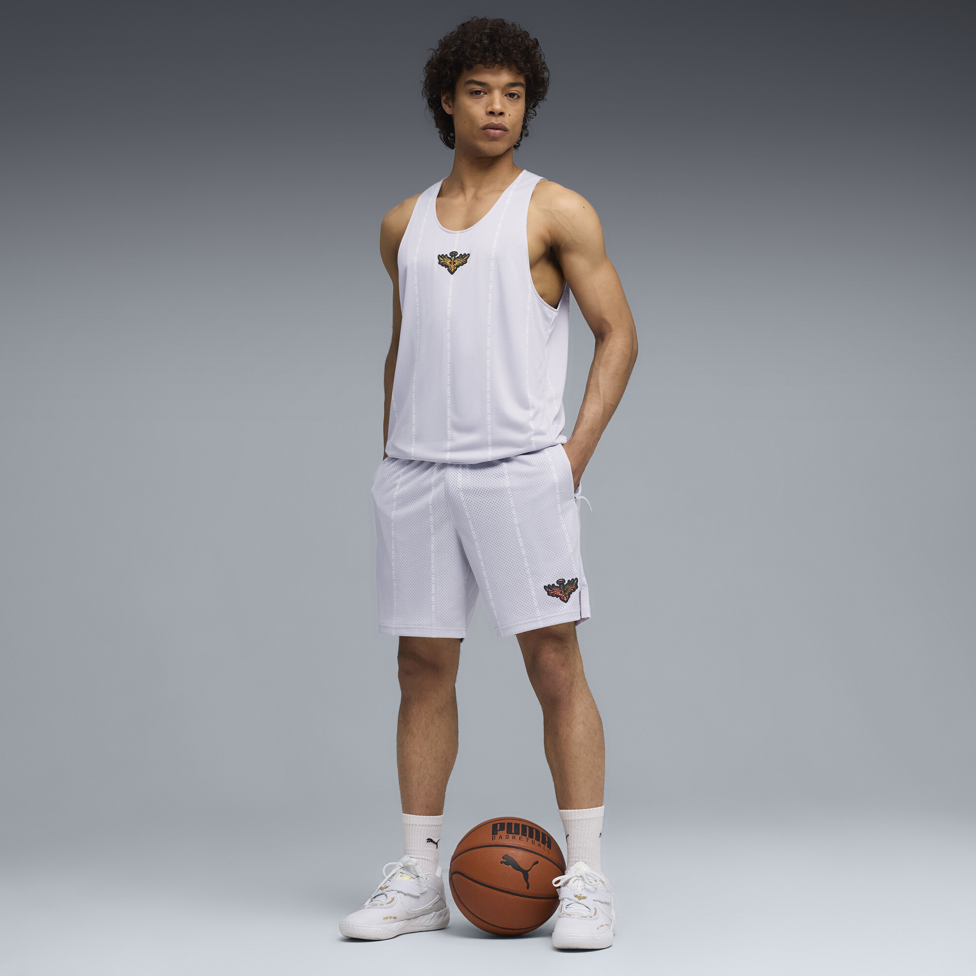 PUMA Melo Alwayz On 1 basketbalshort voor Heren, Zilver, Maat XL thumbnail 2