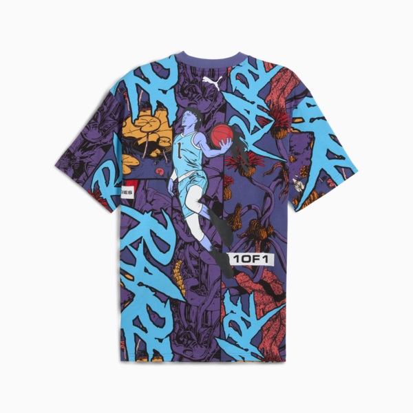 Remera de básquet estampada Melo Phoenix para hombre, Blue Crystal-AOP, large-ARG