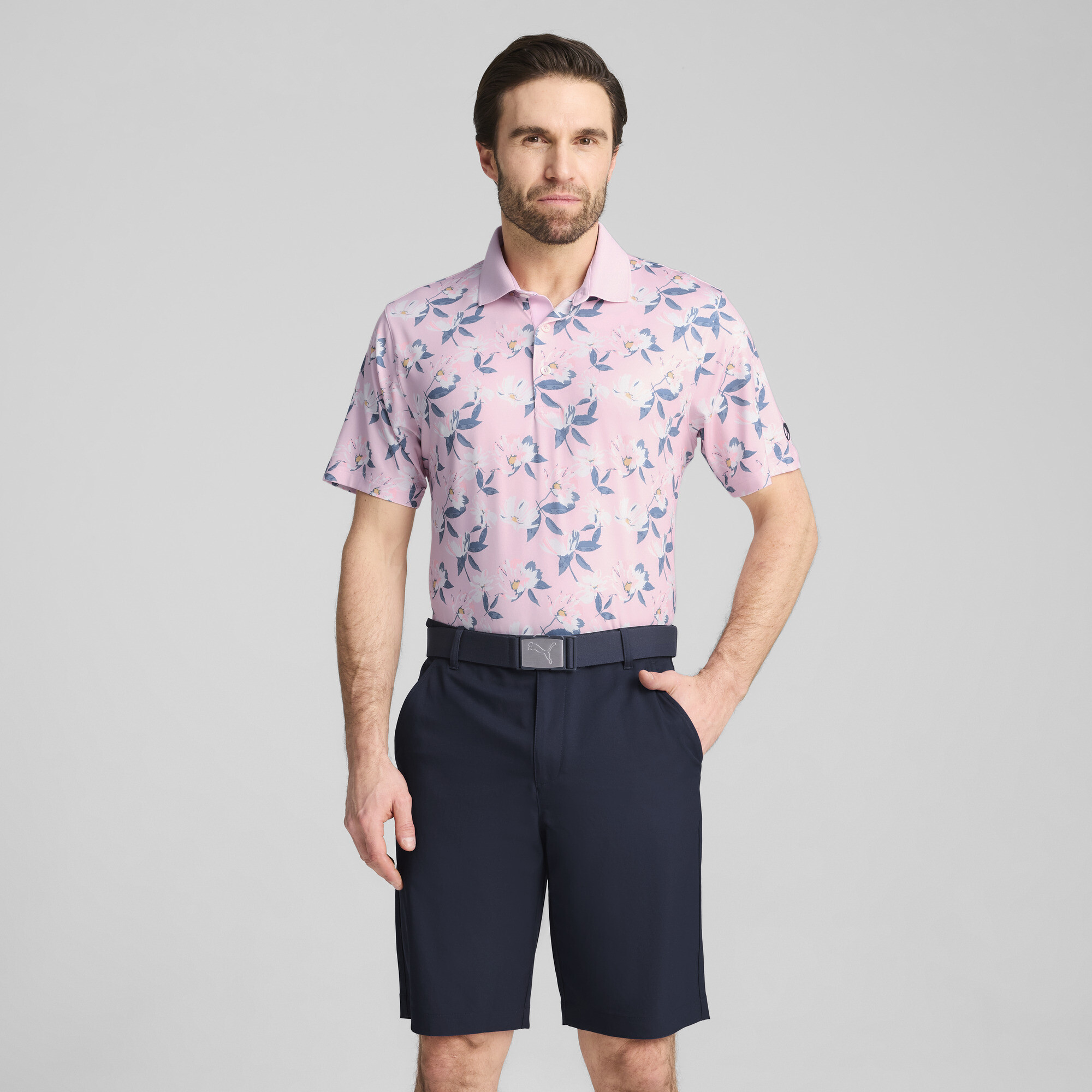 Puma x ARNOLD PALMER Spring Florals Golf-Polo Herren | Pale Pink | Größe: S