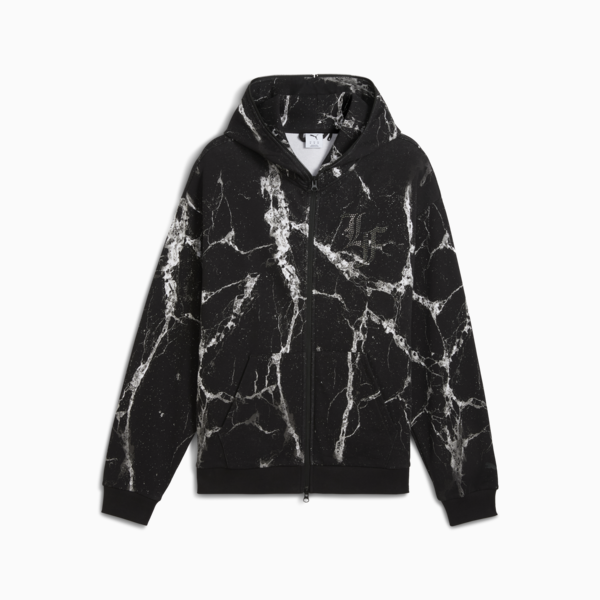 Sudadera PUMA HOOPS x LAFRANCÉ Written in Chrome para hombre, PUMA Black-Puma White AOP, large-MEX
