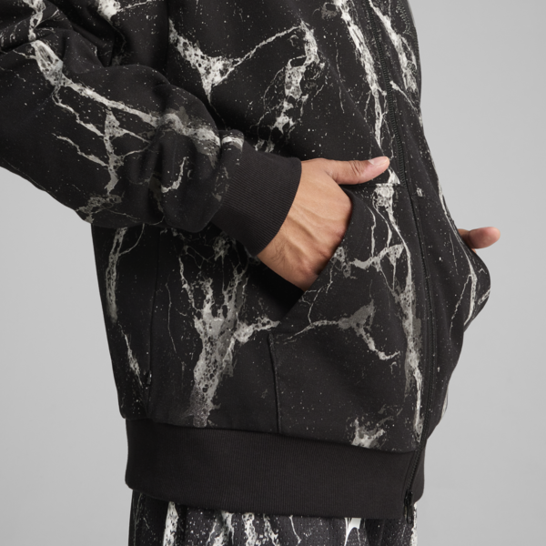 Sudadera PUMA HOOPS x LAFRANCÉ Written in Chrome para hombre, PUMA Black-Puma White AOP, large-MEX