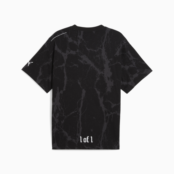 Playera PUMA HOOPS x LAFRANCÉ Written in Chrome Marble, PUMA Black-Flat Medium Gray AOP, large-MEX