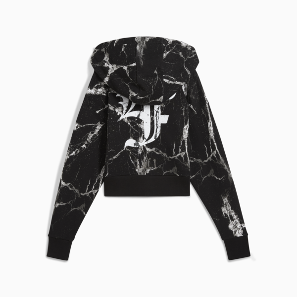 Campera PUMA HOOPS x LAFRANCÉ Written in Chrome para mujer, PUMA Black-Puma White AOP, large-ARG