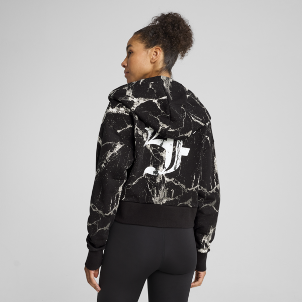 Campera PUMA HOOPS x LAFRANCÉ Written in Chrome para mujer, PUMA Black-Puma White AOP, large-ARG