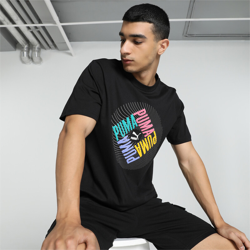 Men's PUMA Sportswear By Graphic Tee in Black size S