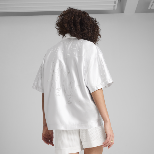 Jer-She Baseball-Inspired Jersey Women, Feather Gray, large-MEX