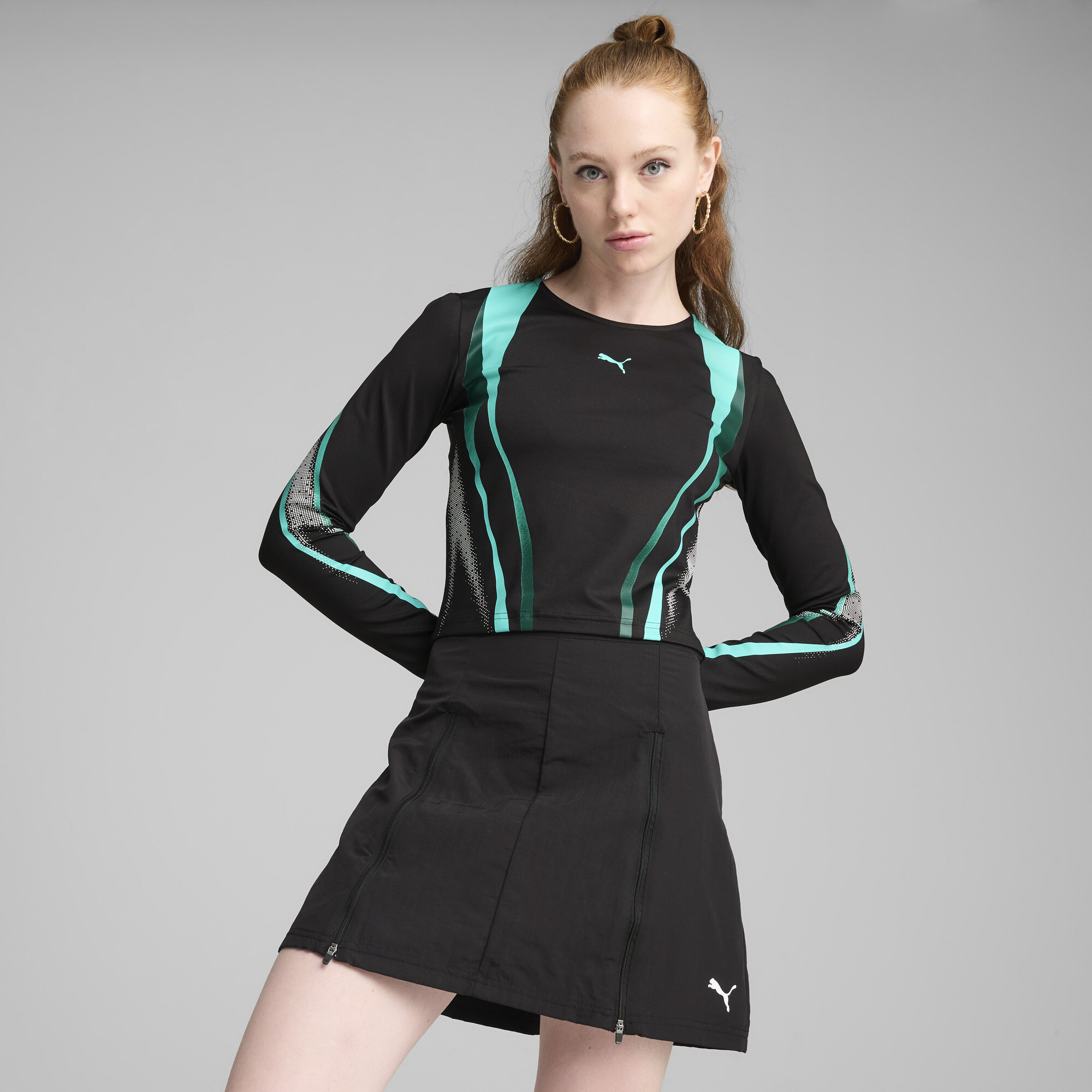 Puma DARE TO Longsleeve mit Grafik Damen | Mit Plain | Black | Größe: XS