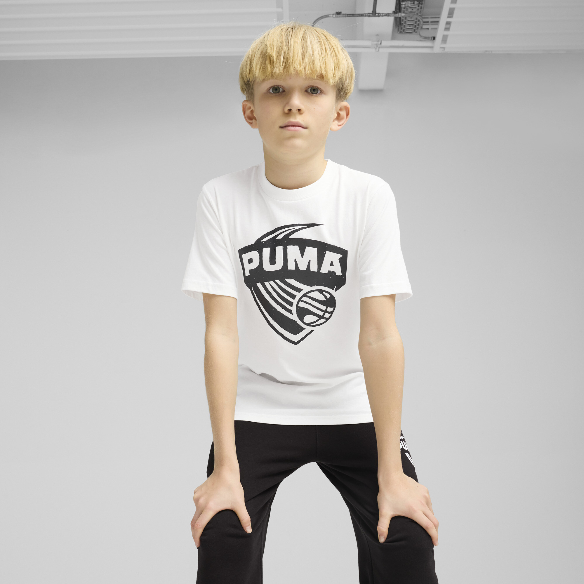 Puma Posterize Basketballshirt I Teenager Für Herren Für Damen Für Kinder | Mit Plain | White | Größe: 7-8Y