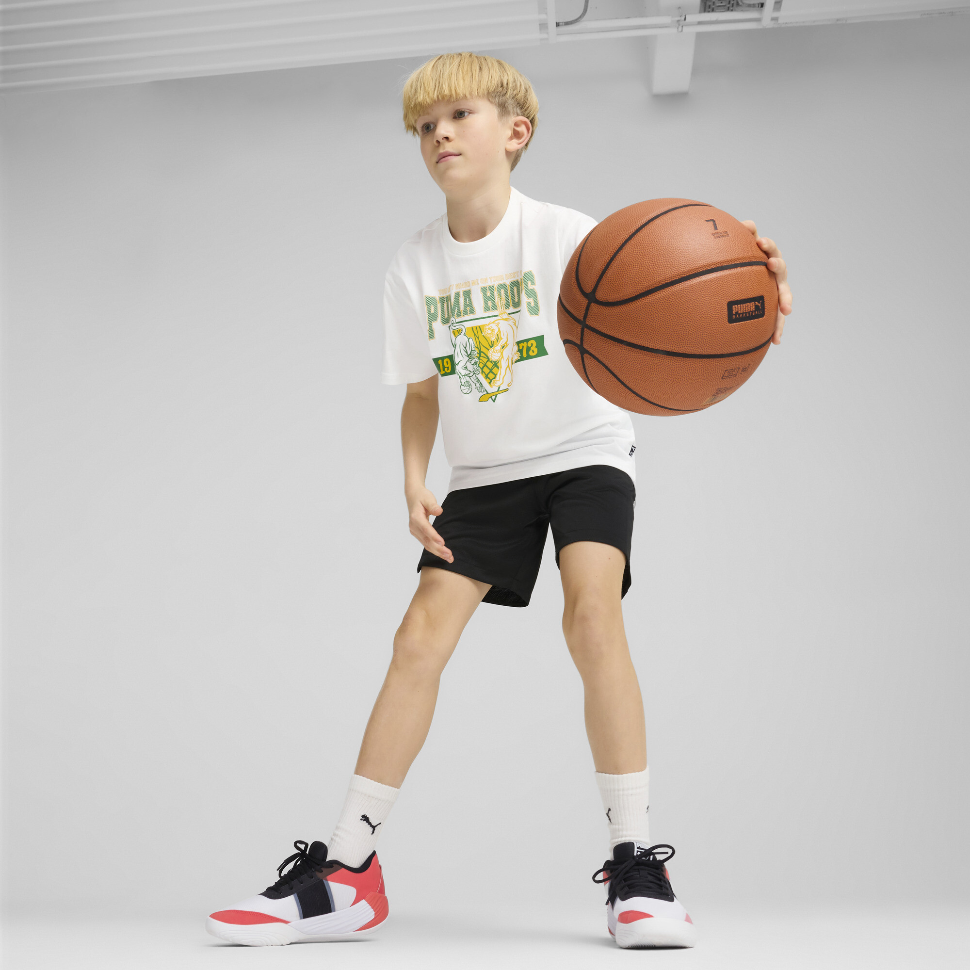 Shot Blocker basketbalshort voor Heren, Zwart, Maat 9-10Y | PUMA