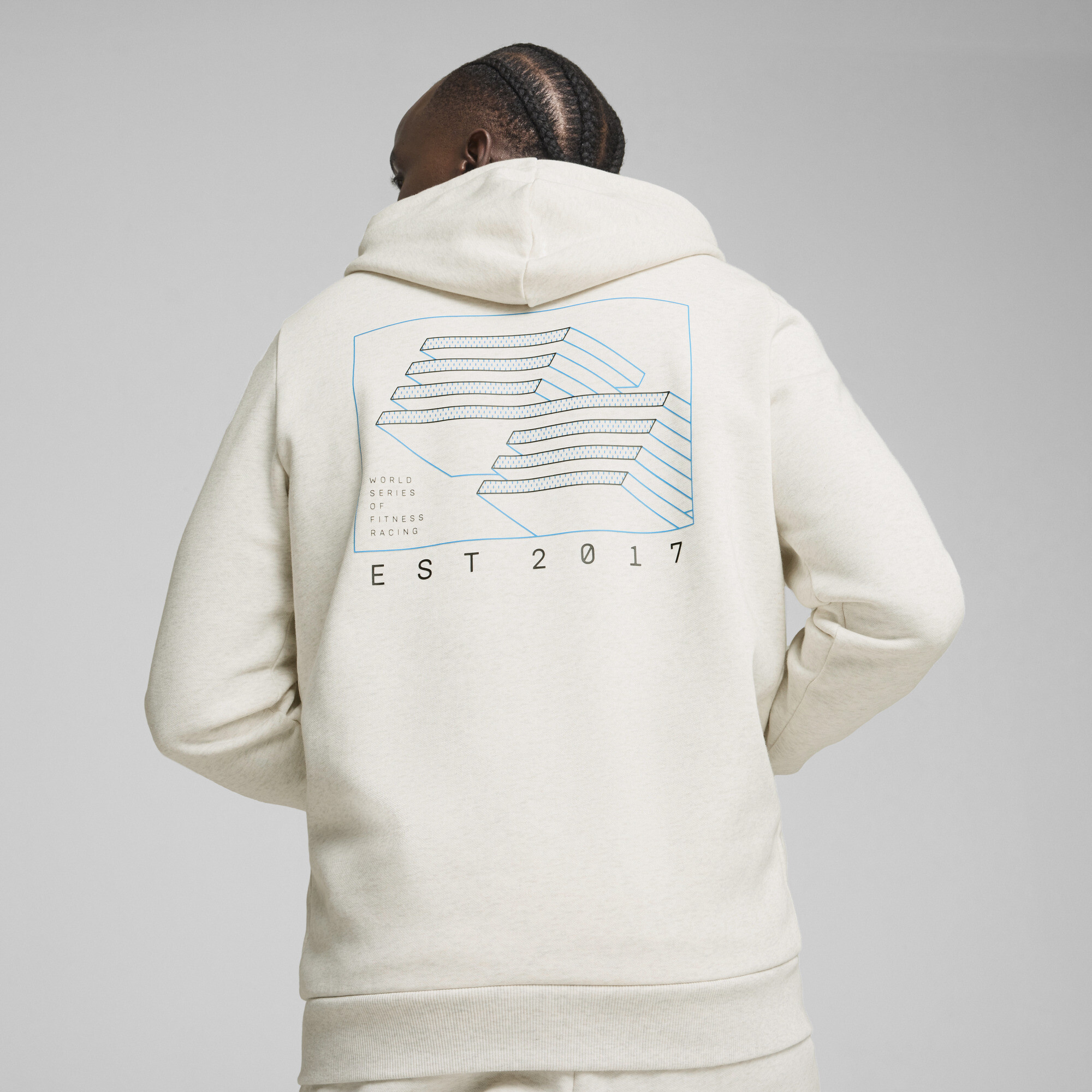 Men's Puma X HYROX Graphic Hoodie, White, Size S, Clothing