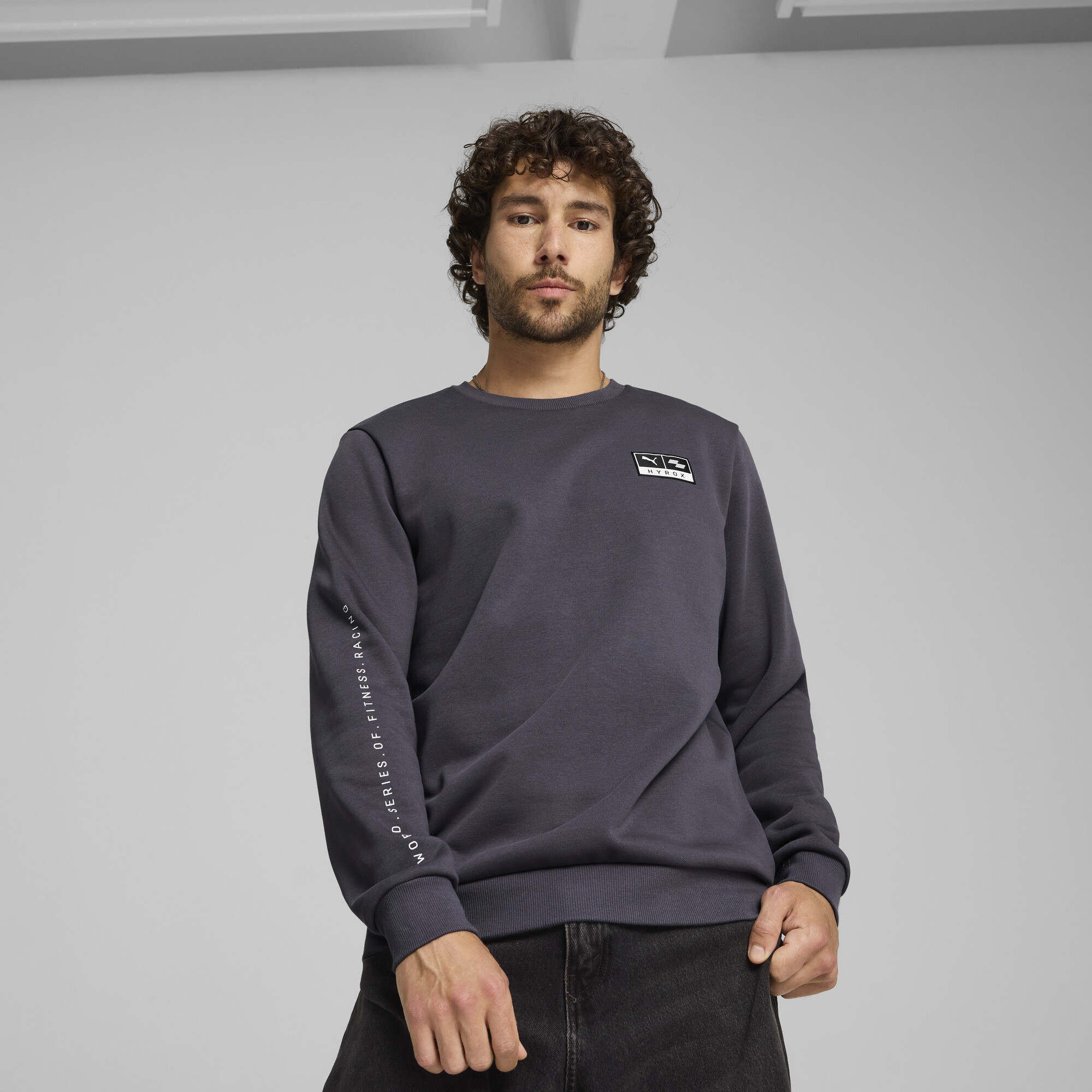 Puma x HYROX Rundhalspullover mit Grafik Herren | Mit Plain | Galactic Gray | Größe: XXL