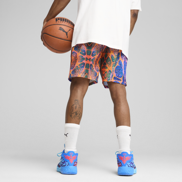 Shorts de básquet Melo Alien Skins para hombre, PUMA Black-AOP, large-MEX