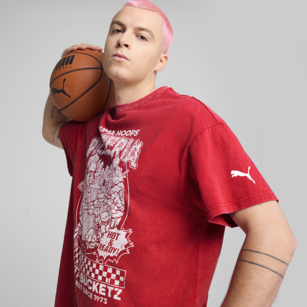 Playera PUMA HOOPS x TORTUGAS NINJA I para hombre, For All Time Red, large-MEX