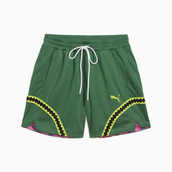 Shorts reversibles PUMA HOOPS x TORTUGAS NINJA para hombre, Vine-Ultra Violet-Fast Pink, large-ARG