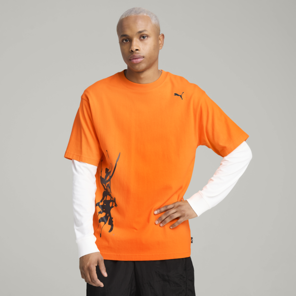PUMA x NACHO Tee Men, Orange Glo, large-MEX