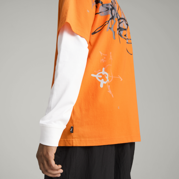 PUMA x NACHO Tee Men, Orange Glo, large-MEX