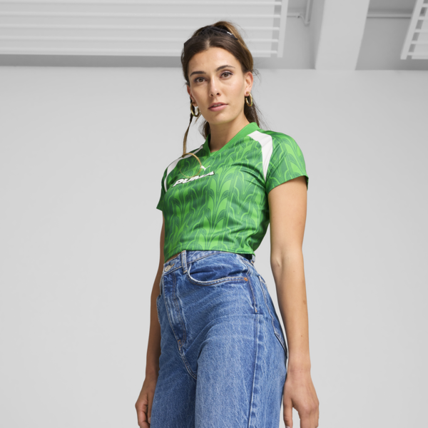 FOOTBALL JERSEY Baby Tee Women, PUMA Green, large-MEX