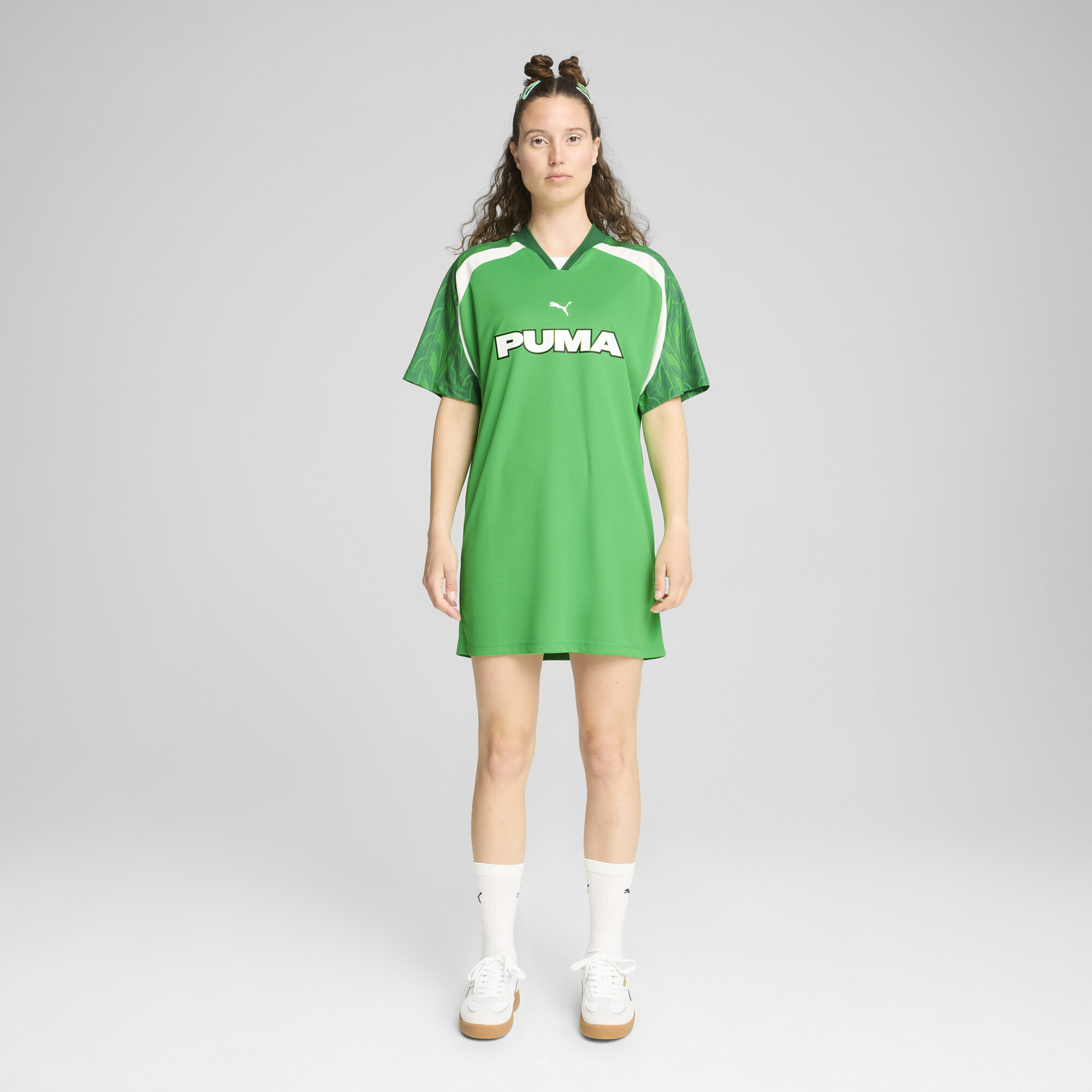 Women's Puma FOOTBALL JERSEY Dress, Green, Size XXL, Clothing