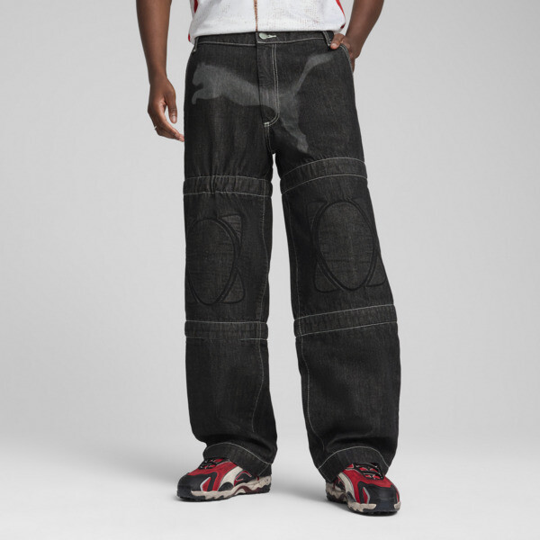 Pantalones PUMA X A$AP ROCKY con rodilleras para hombre, PUMA Black-Denim, large-ARG