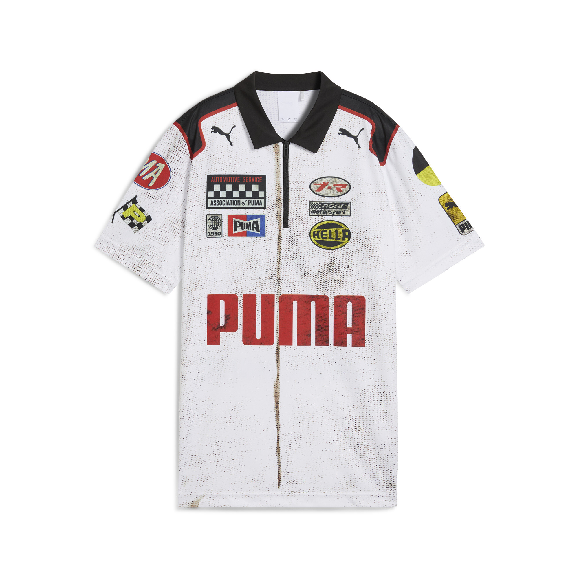 A$AP ROCKY X Puma Team Zip Polo T-Shirt, White T-Shirt, Size XS T-Shirt, Clothing