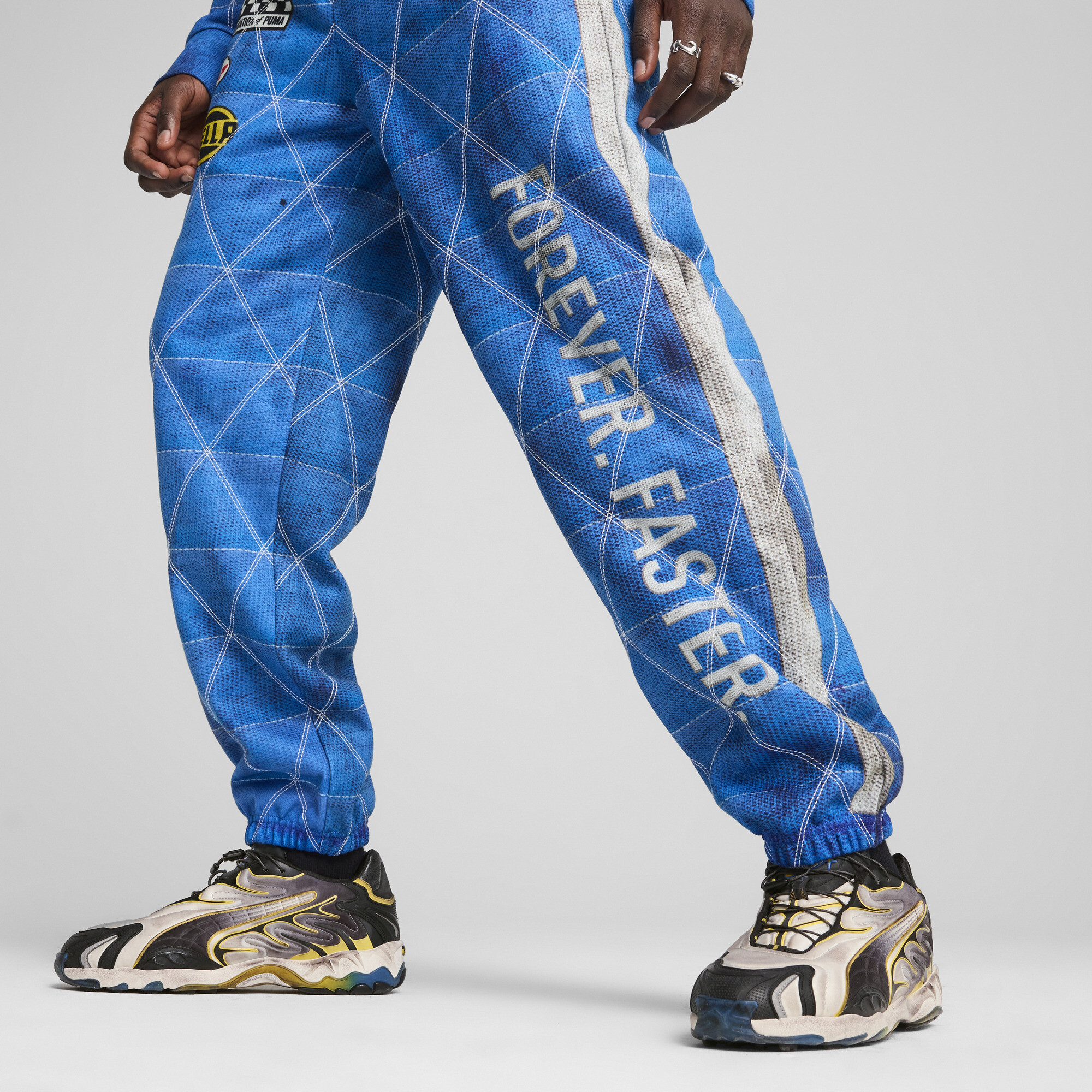 Men's A$AP ROCKY X PUMA Quilted Sweatpants In Blue, Size Large, Polyester