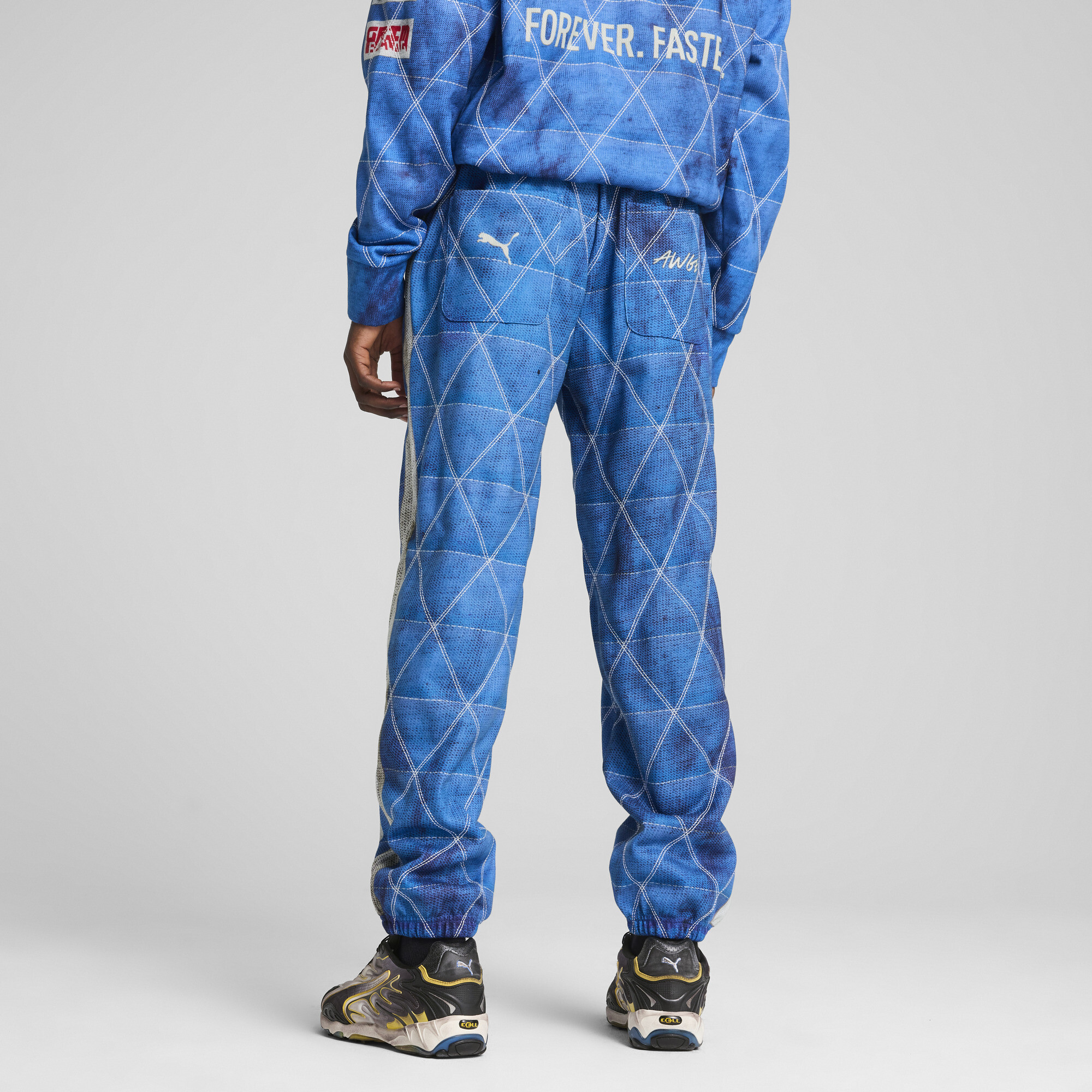 Men's A$AP ROCKY X PUMA Quilted Sweatpants In Blue, Size Large, Polyester