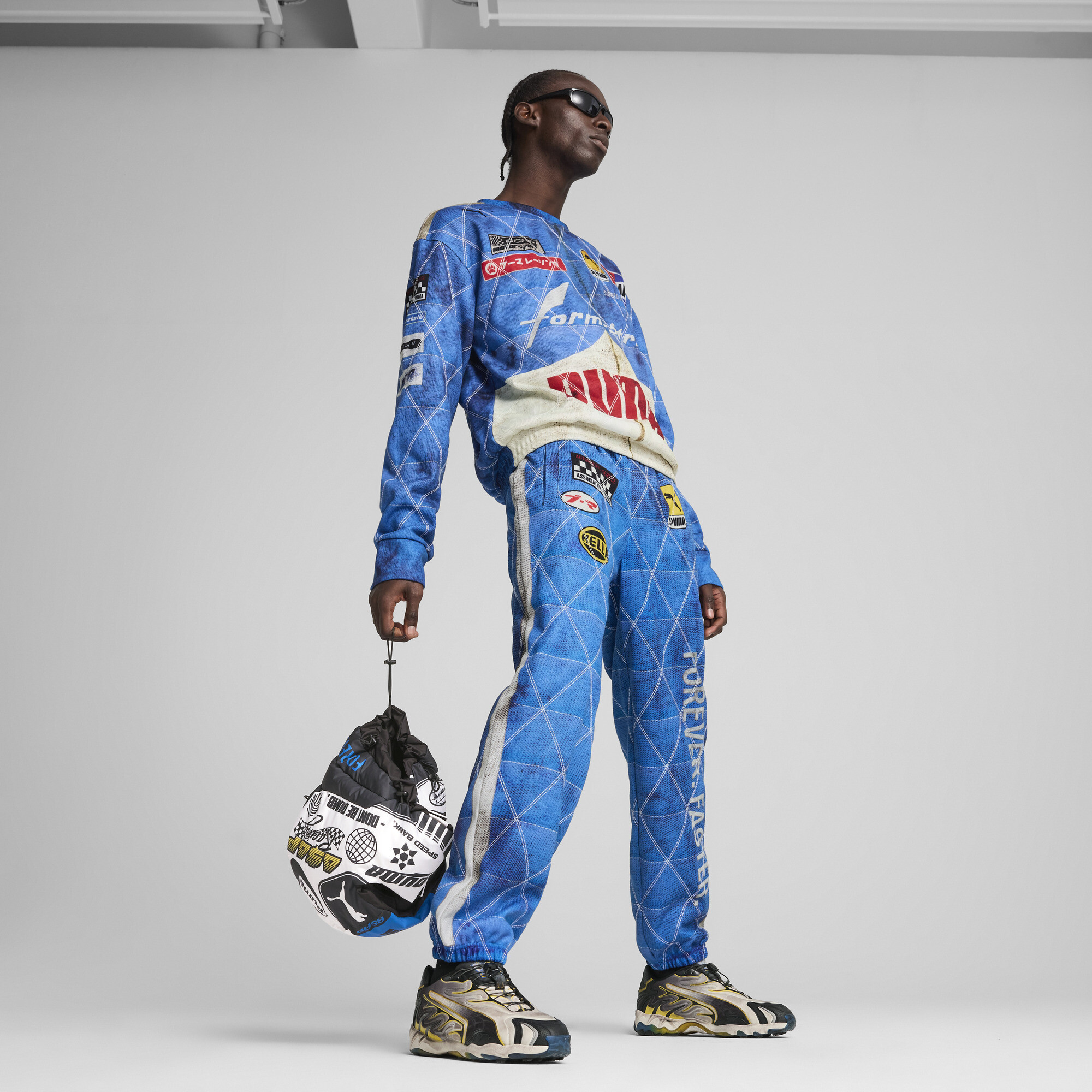 A$AP ROCKY x PUMA gewatteerd uniseks sweatshirt, Blauw, Maat XL thumbnail 6