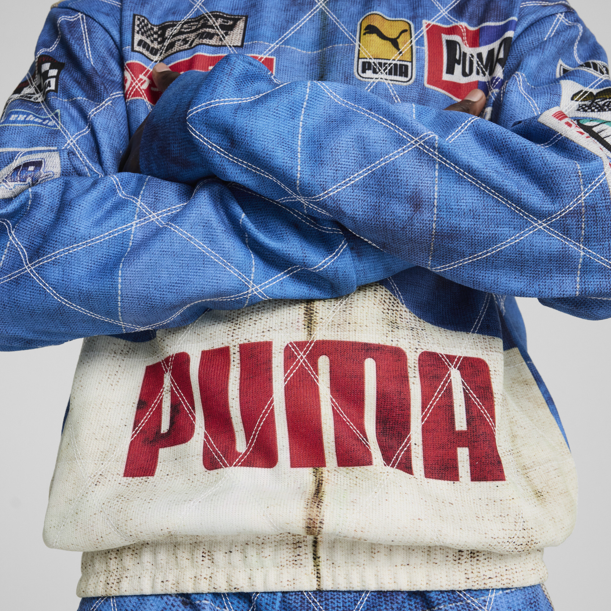 A$AP ROCKY x PUMA gewatteerd uniseks sweatshirt, Blauw, Maat XL thumbnail 4