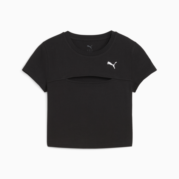WARDROBE Essentials Cut-Out Baby Tee Women, PUMA Black, large-MEX
