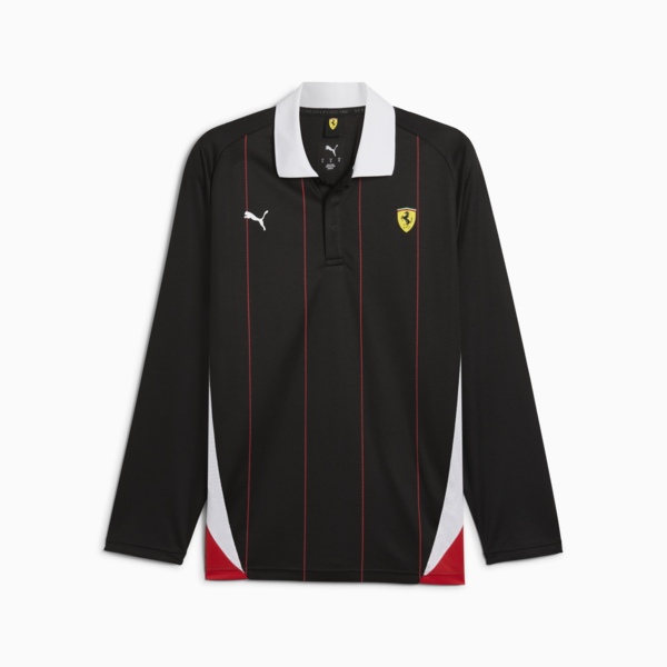 Scuderia Ferrari HP Race Long Sleeve Polo Men, PUMA Black, large-ZAF