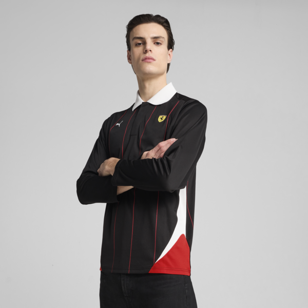 Scuderia Ferrari HP Race Long Sleeve Polo Men, PUMA Black, large-ZAF