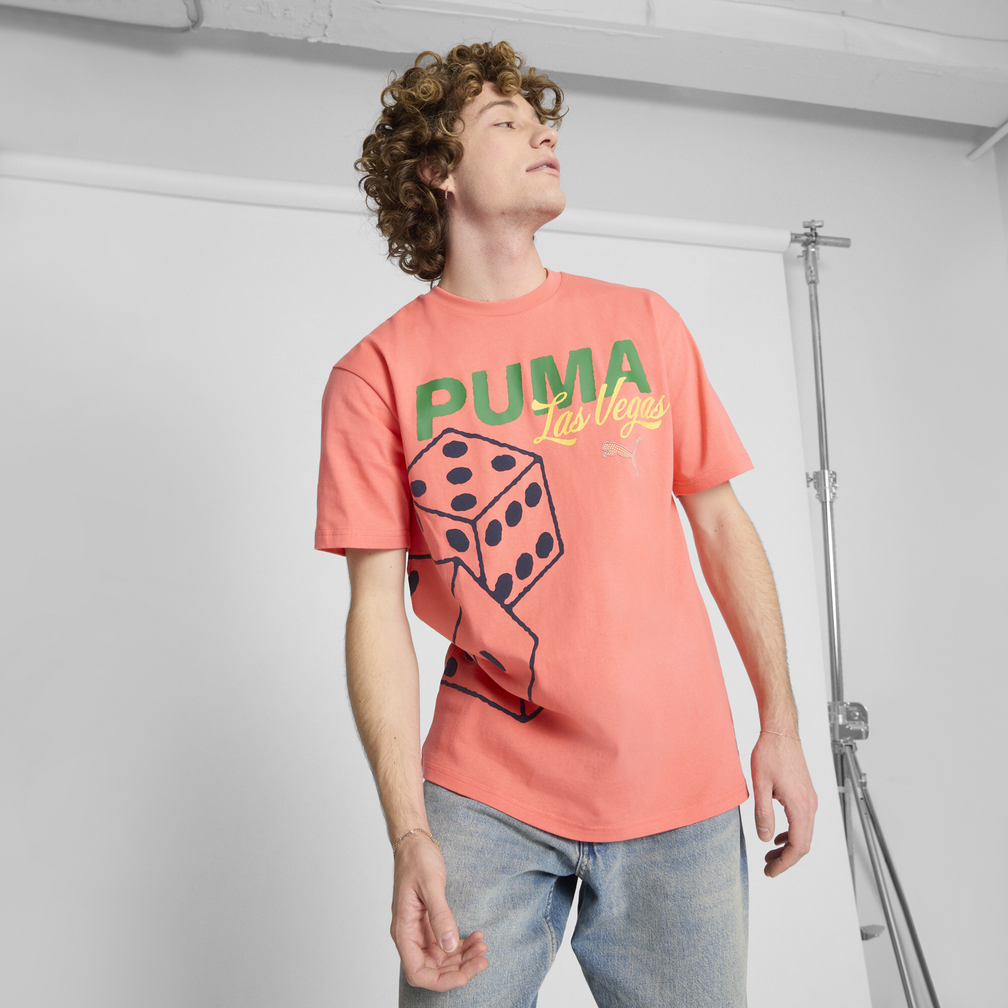 Puma Wardrobe Ess Lv Graphic T-shirt In Red