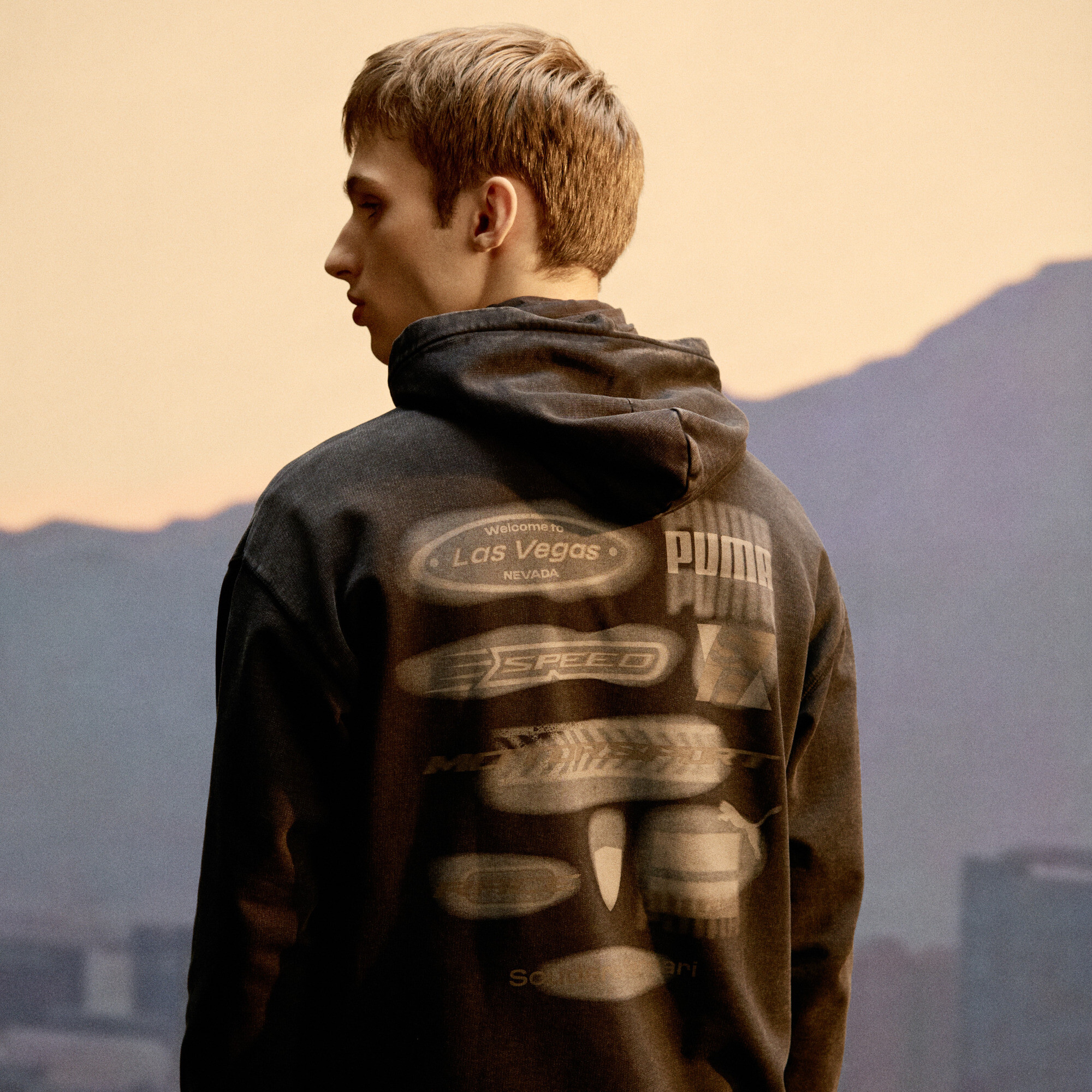 PUMA Scuderia Ferrari Desert Sun hoodie voor Heren, Zwart