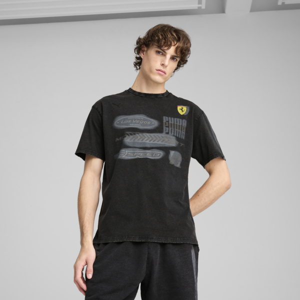 Scuderia Ferrari Desert Sun Tee Men, PUMA Black, large-ZAF