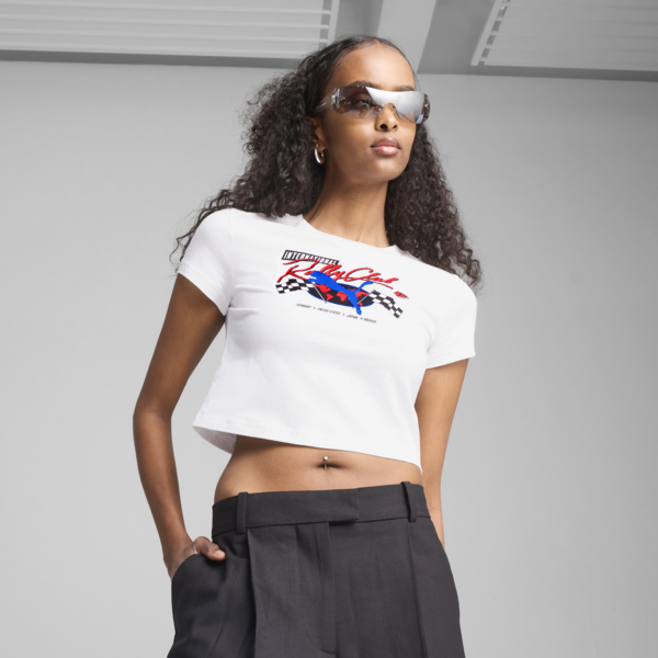 Remera baby tee GRAPHICS Moto para mujer, PUMA White, large-ARG