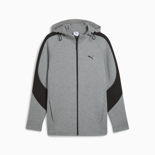 Campera con capucha Evostripe Core para hombre, Medium Gray Heather, large-ARG