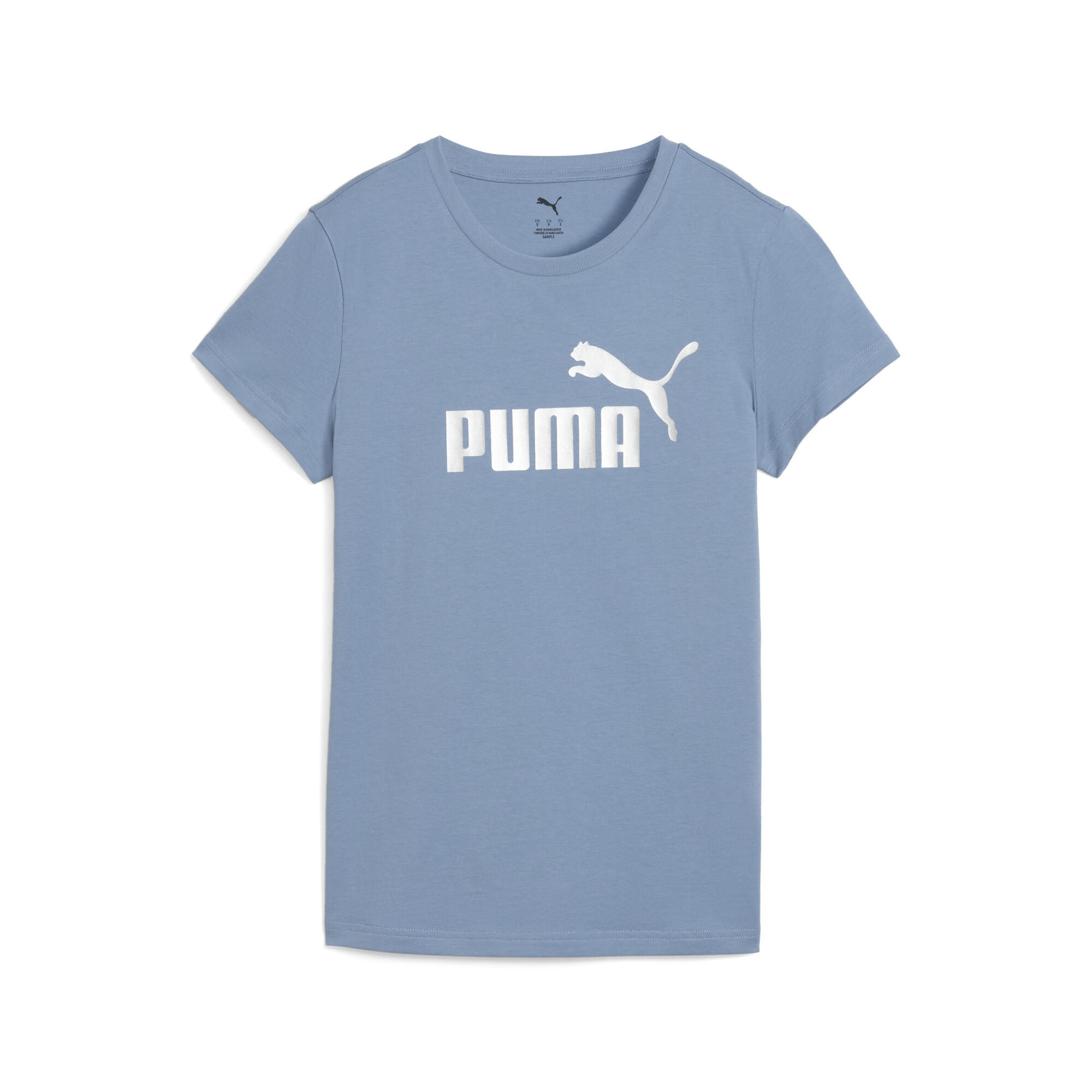 PUMA ESS Metallic No. 1 Logo T-shirt voor Dames, Blauw/Zilver, Maat L thumbnail 3