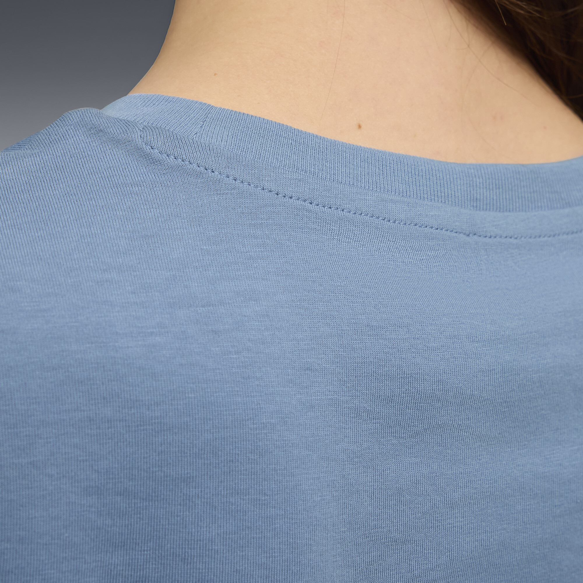 PUMA ESS Metallic No. 1 Logo T-shirt voor Dames, Blauw/Zilver, Maat L thumbnail 4