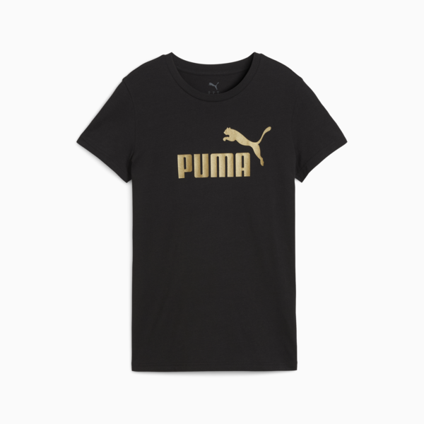 Playera Essentials Metallic No. 1 Logo para mujer, PUMA Black-metallic gold, large-MEX