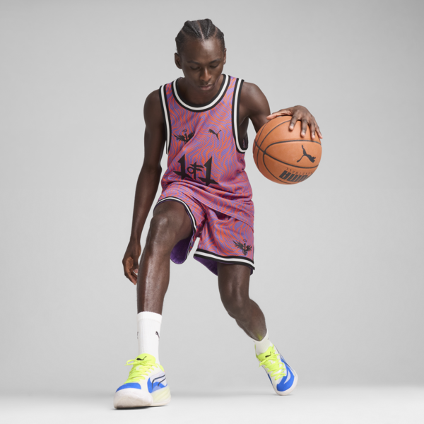 Shorts de basket Melo x Neymar Jr para hombre, Soft Violet-AOP, large-ARG