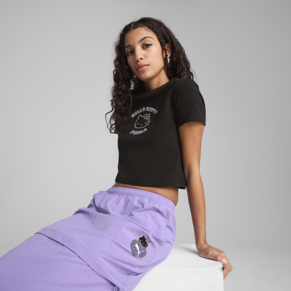 PUMA x HELLO KITTY AND FRIENDS Graphic Baby Tee Women, PUMA Black, large-ZAF