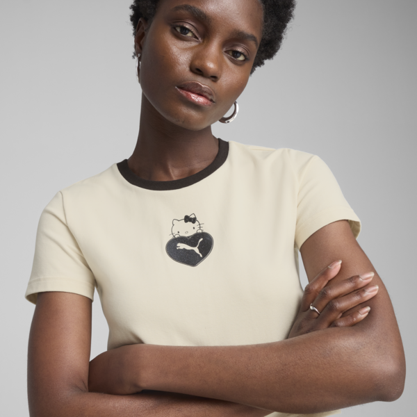 Remera corta PUMA x HELLO KITTY para mujer, Alpine Snow, large-ARG